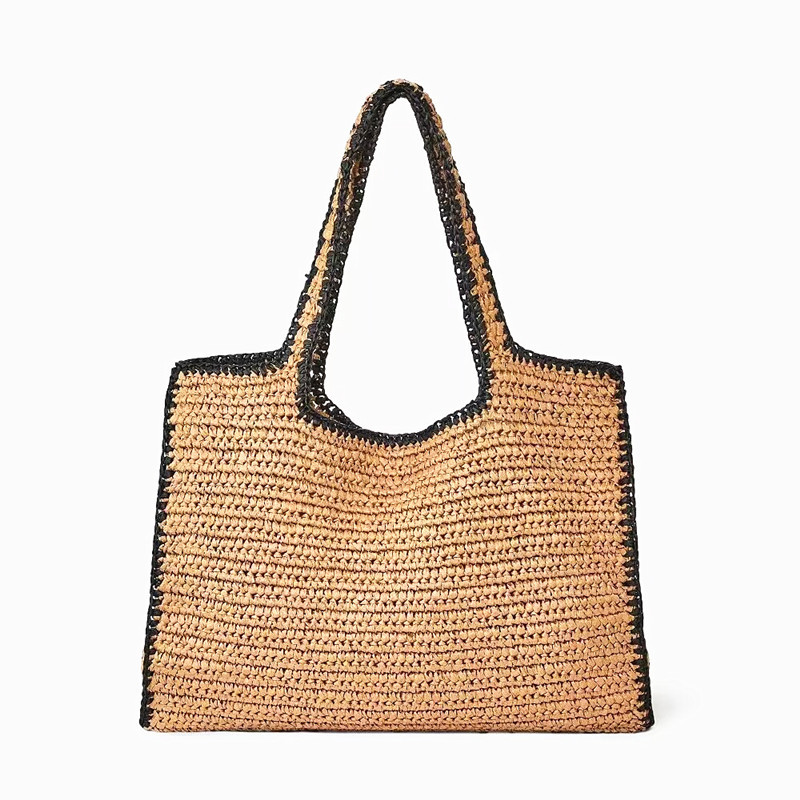 Women'S Raffia Bags - ฟางทอ Tote กระเป๋าผู้หญิง Raffia กระเป๋าหวายขนาดใหญ่ตะกร้ากระเป๋าชายหาดหรูหราโครเชต์กระเป๋าถือ Tote