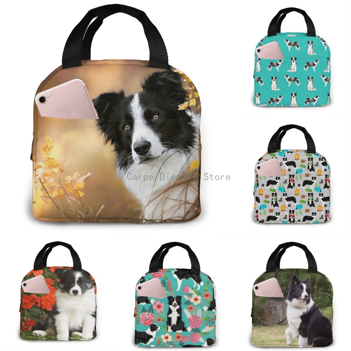 Women'S Young Bags - ถุงอาหารกลางวัน Young Border Collie สุนัขกล่องอาหารกลางวันถุงหุ้มฉนวน Tote