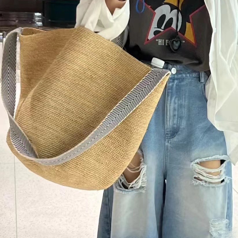 Women'S Raffia Bags - ฤดูร้อน Raffia Straw กระเป๋าขนาดใหญ่ความจุกระเป๋าชายหาดสําหรับกระเป๋าถือผู้หญิง Bohemian หวาย