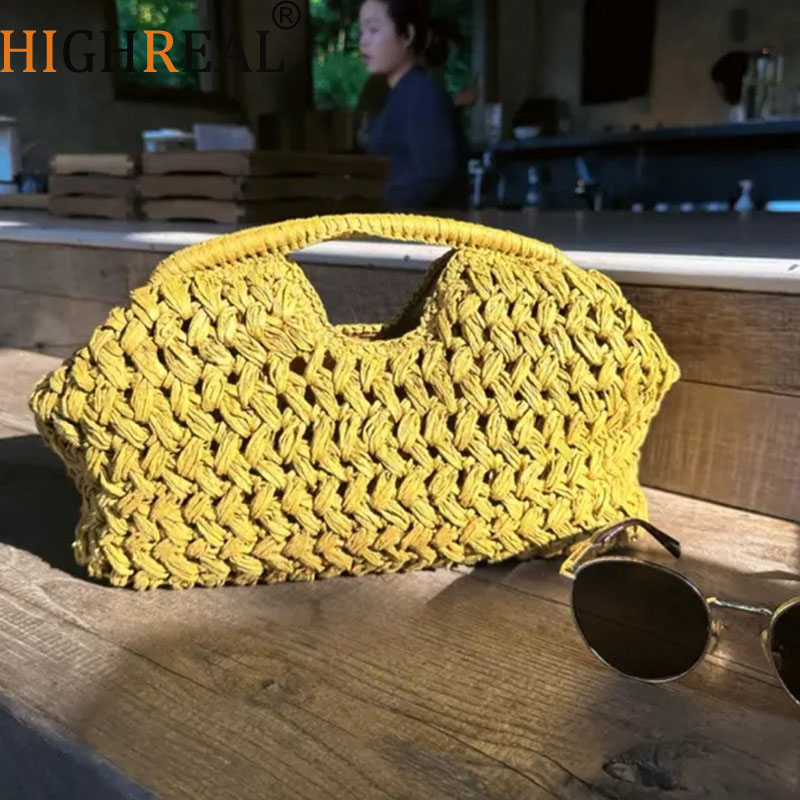 Women'S Raffia Bags - สุภาพสตรีที่สง่างามโซ่ทอกระเป๋าถือฟางกระเป๋าสะพายแฟชั่น Raffia C Rossbody กระเป๋าชายหาดฤดูร้อนใหม่อเนกประสงค์กระเป๋าสตรี