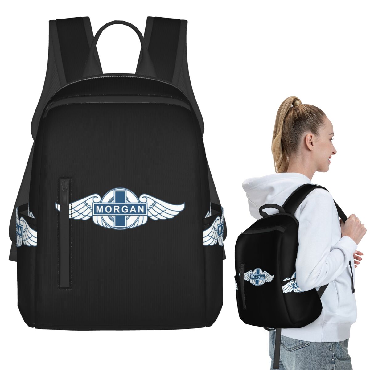 Women Bags Company - กระเป๋าเป้สะพายหลังของบริษัทมอร์แกน มอเตอร์คาร์ สำหรับนักเรียน กระเป๋านักเรียนสำหรับเด็กชายและเด็กหญิง กระเป๋าใส่คอมพิวเตอร์ กระเป๋าสะพายไหล่สำหรับผู้ชายและผู้หญิง