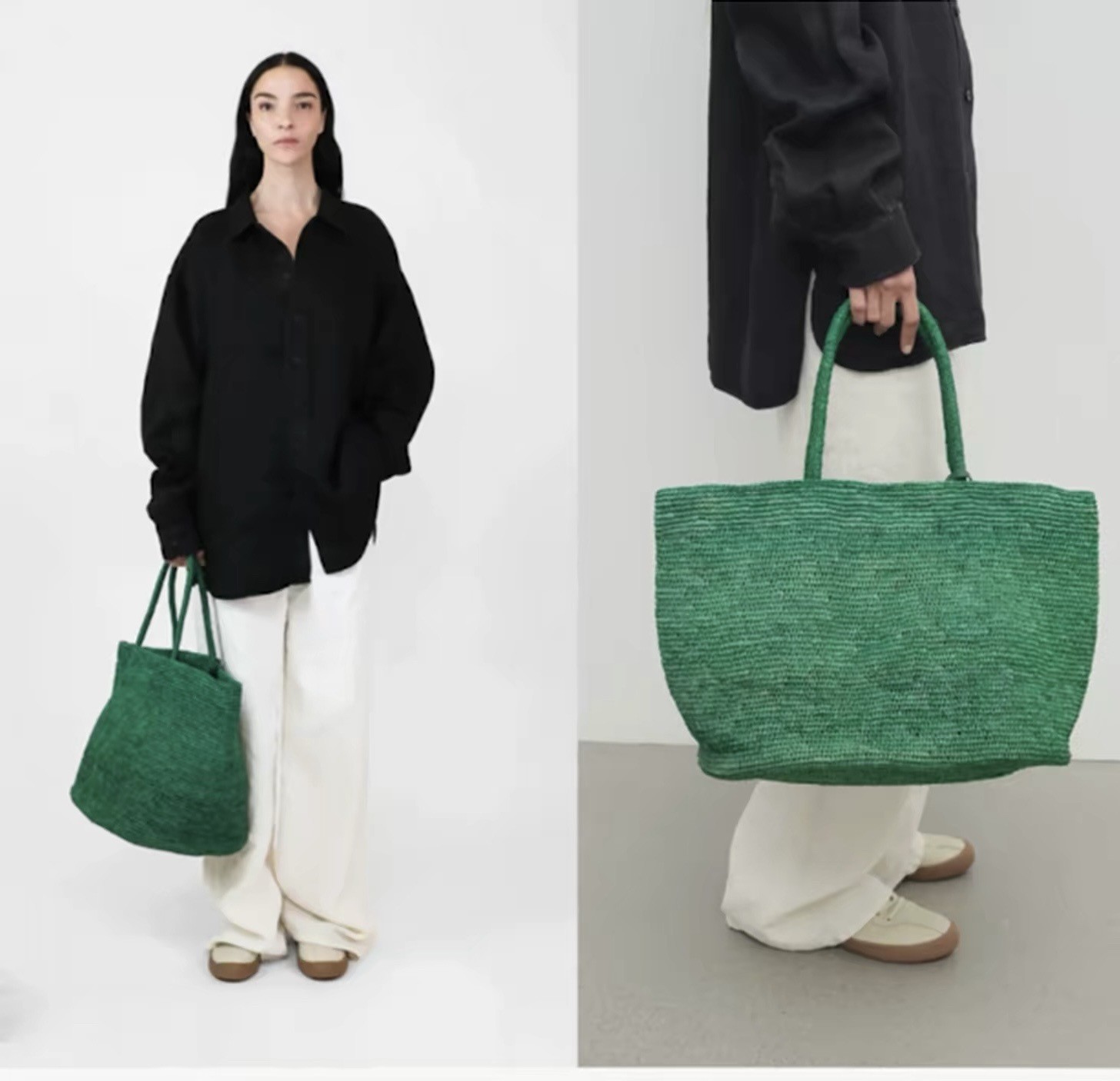 Women'S Raffia Bags - กระเป๋าโท้ทสานมือขนาดใหญ่สำหรับผู้หญิง รุ่นใหม่ประจำปี 2026 ทำจากวัสดุราฟเฟีย กระเป๋าชายหาดจากฟางธรรมชาติ กระเป๋าสะพายไหล่สุดหรู