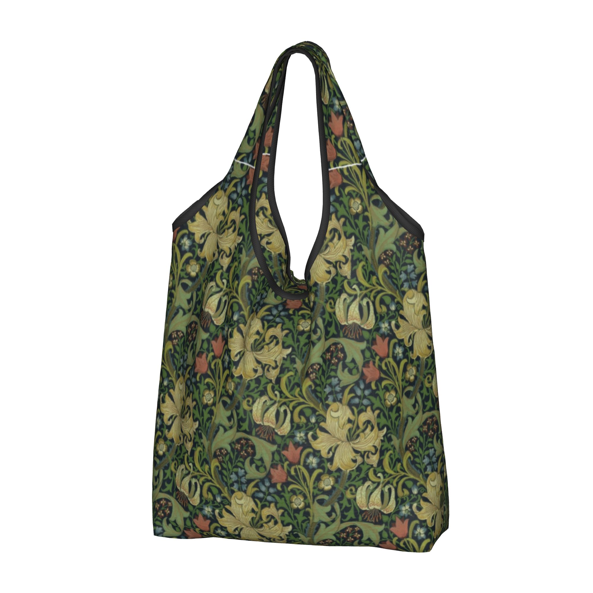 Women Bags Company - กระเป๋าช้อปปิ้งแบบกำหนดเองของบริษัทวิลเลียม มอร์ริสสำหรับผู้หญิง พกพาสะดวก จุของได้เยอะ ลายดอกไม้ กระเป๋าผ้าลายดอกไม้