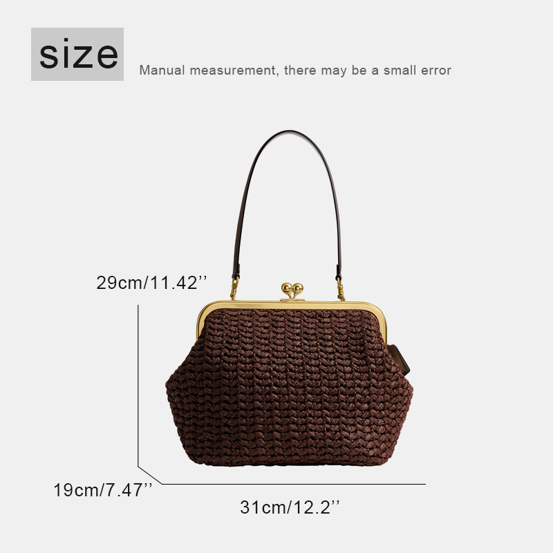 กระเป๋าสะพายชายหาดแบบถักมือพร้ - Women'S Raffia Bags บทวิจารณ์และราคา