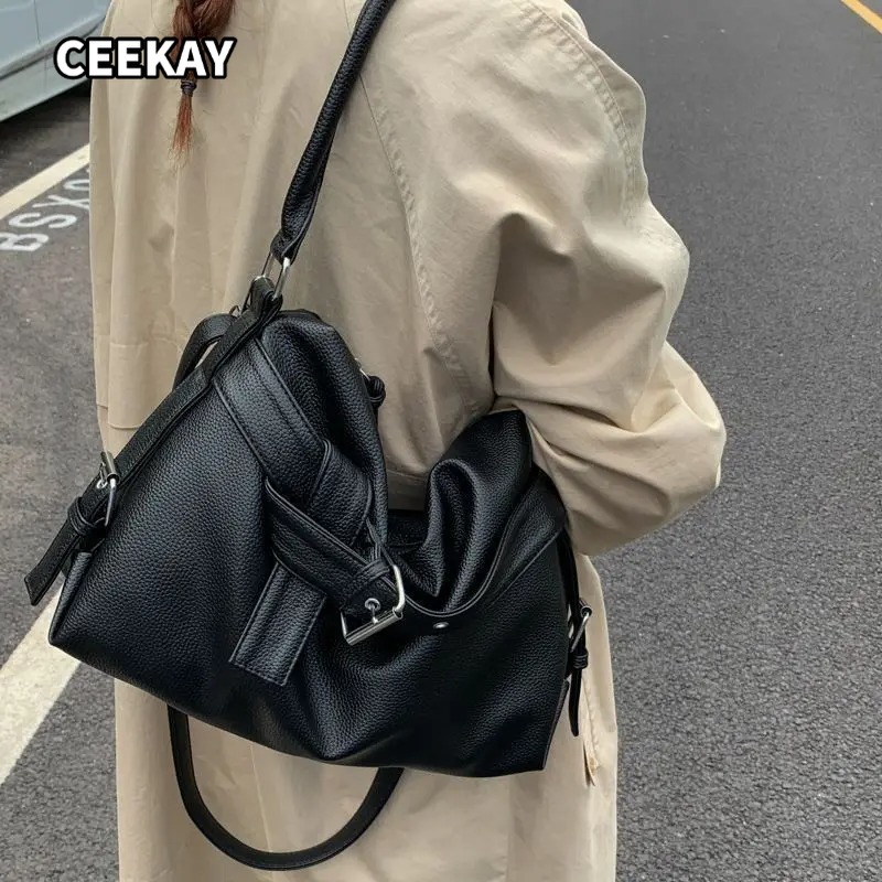 กระเป๋าโท้ทสีดำขนาดใหญ่ Y2k สำ - Women'S Young Bags บทวิจารณ์และราคา