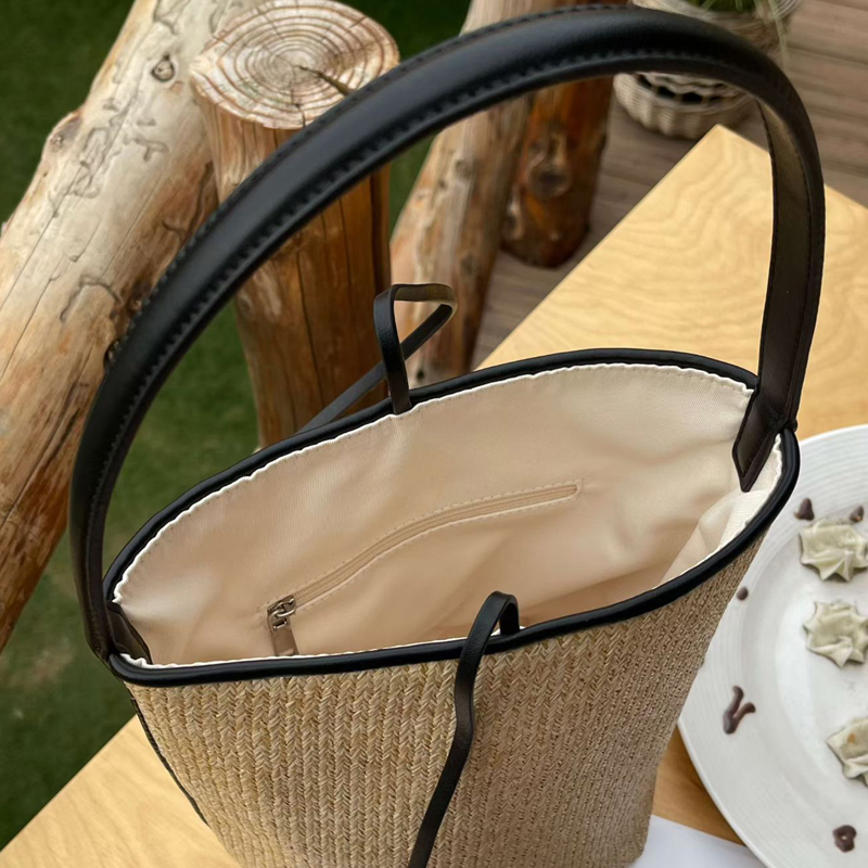 กระเป๋าถือสานราฟเฟียทรงถังขนาด - Women'S Raffia Bags บทวิจารณ์และราคา