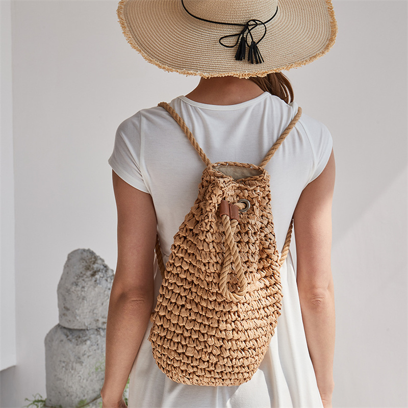 เป้สะพายหลังทำจากฟางลำลองสำหรั - Women'S Raffia Bags บทวิจารณ์และราคา