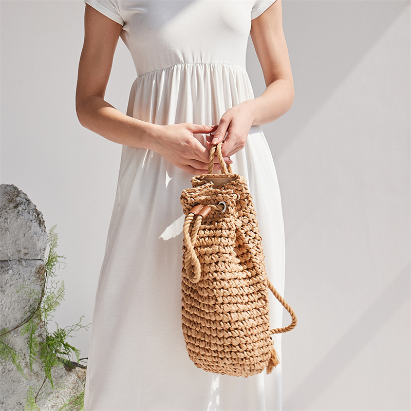 เป้สะพายหลังทำจากฟางลำลองสำหรั - Women'S Raffia Bags บทวิจารณ์และราคา