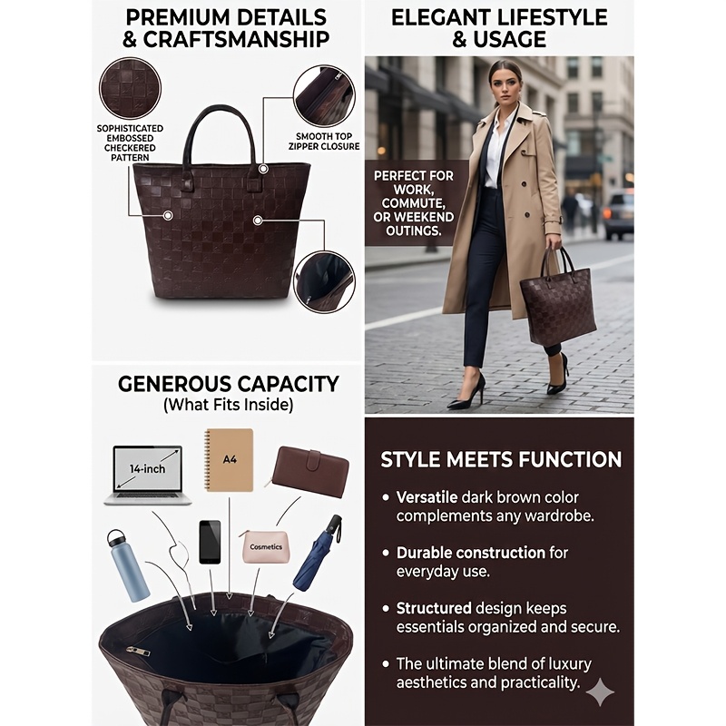 กระเป๋าโท้ทผู้หญิงลายควิลท์สีน - Women Bags On Sale บทวิจารณ์และราคา
