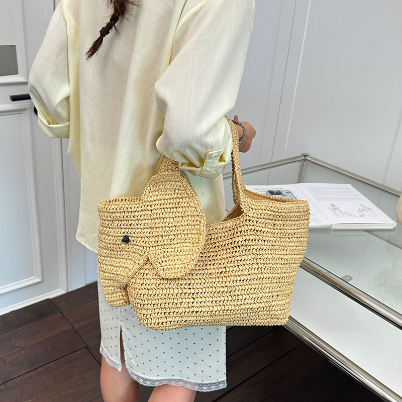 กระเป๋าถือสานจากฟางราฟเฟียรูปท - Women'S Raffia Bags บทวิจารณ์และราคา