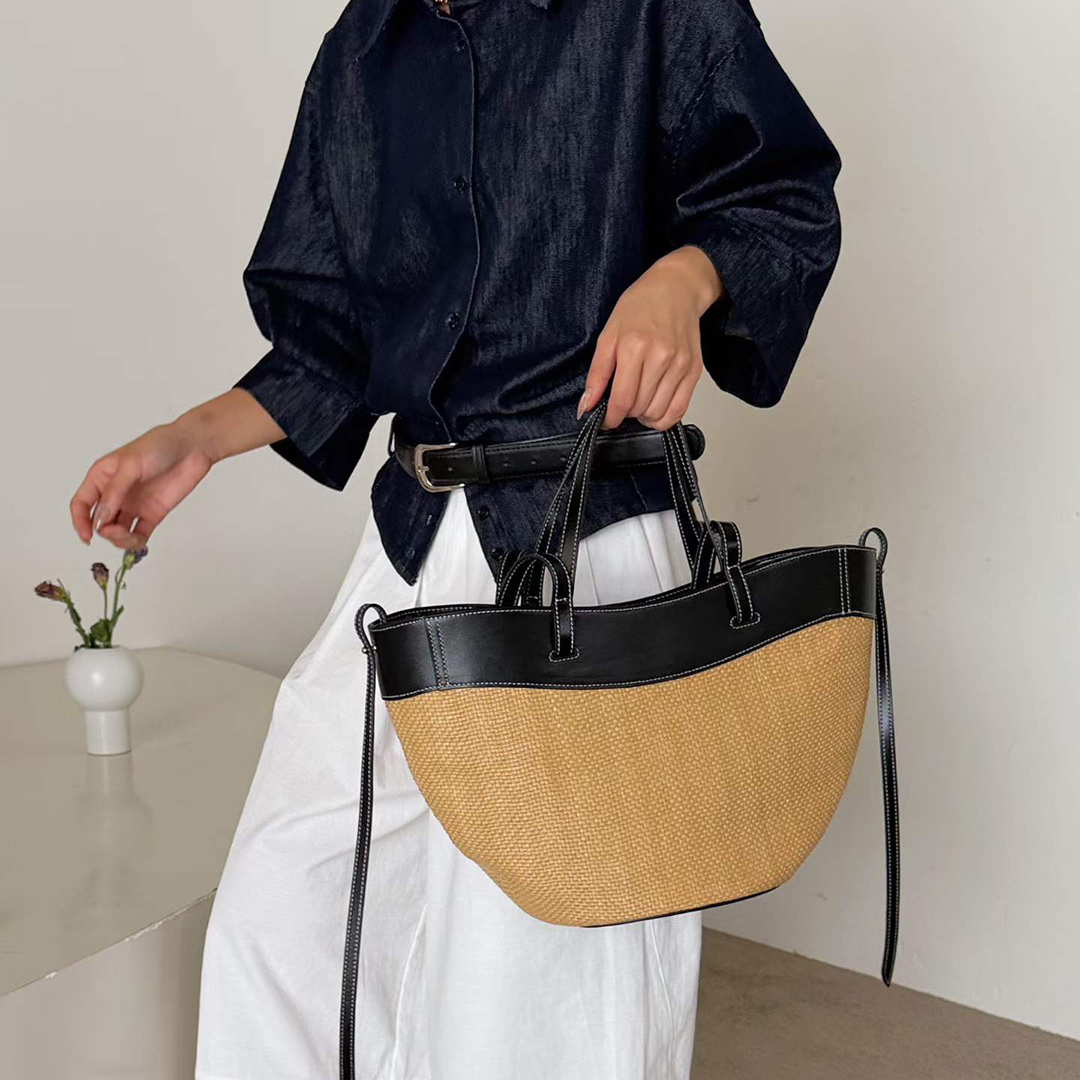 กระเป๋าถือหนังแท้ Mendy พร้อมด - Women'S Raffia Bags บทวิจารณ์และราคา